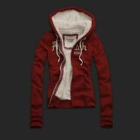 dames abercrombie fitch fleece hooded outwear zip new york rood Winkel Haarlem y8wub390